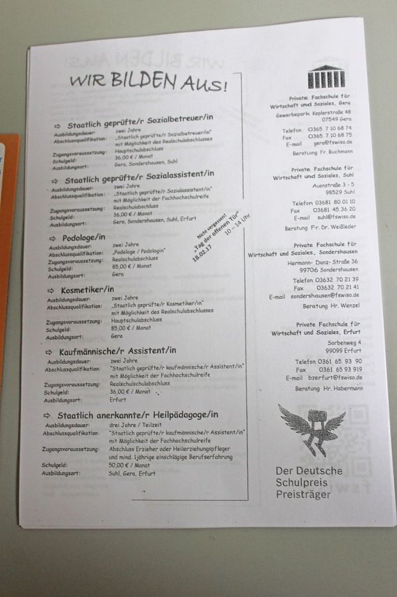 Der Blick in die Fachschule