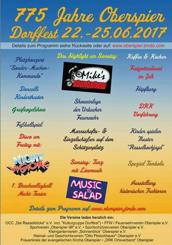 775 Jahre Oberspier - Update