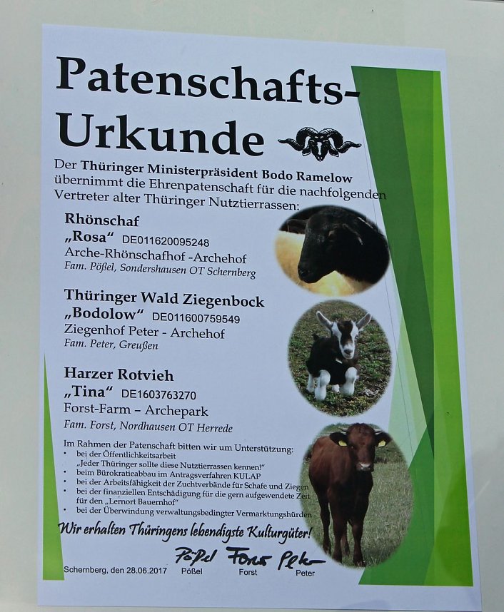  Ministerpr&auml;sident wird Pate von Tieren