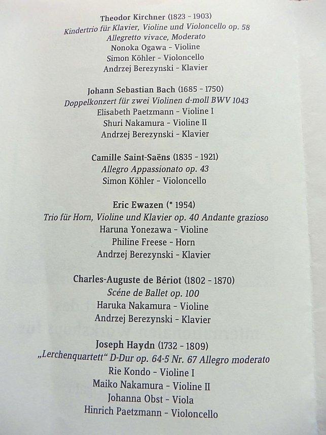 Konzerte zum Ende des Workshops