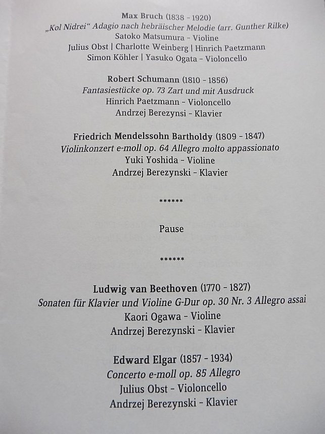 Konzerte zum Ende des Workshops