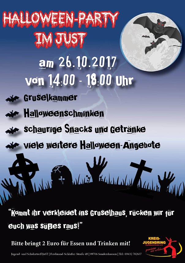 Hier Termine f&uuml;r Halloweenpartys f&uuml;r Kinder