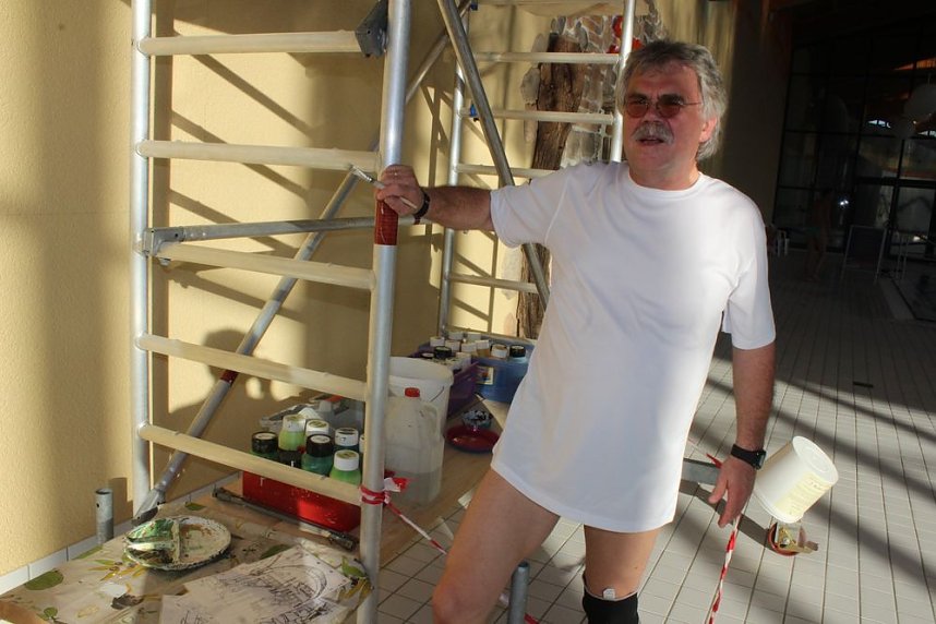 Erste Pinselstriche f&uuml;r Gro&szlig;bild