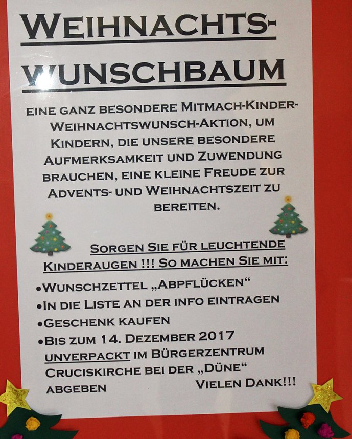 Aktion Weihnachtswunschbaum l&auml;uft