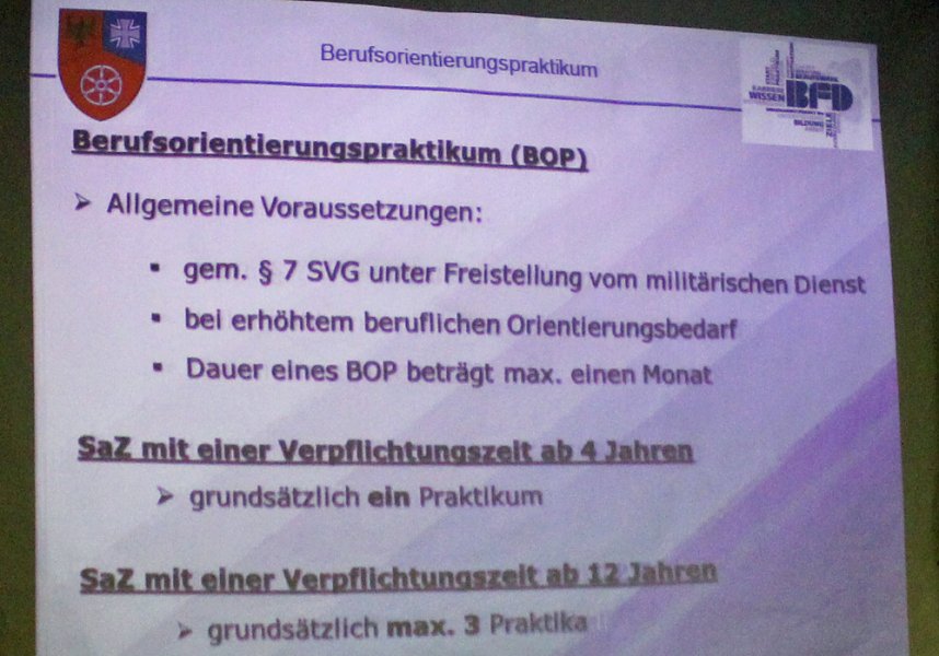 Berufsf&ouml;rderungsdienst der Bundeswehr stellte sich vor
