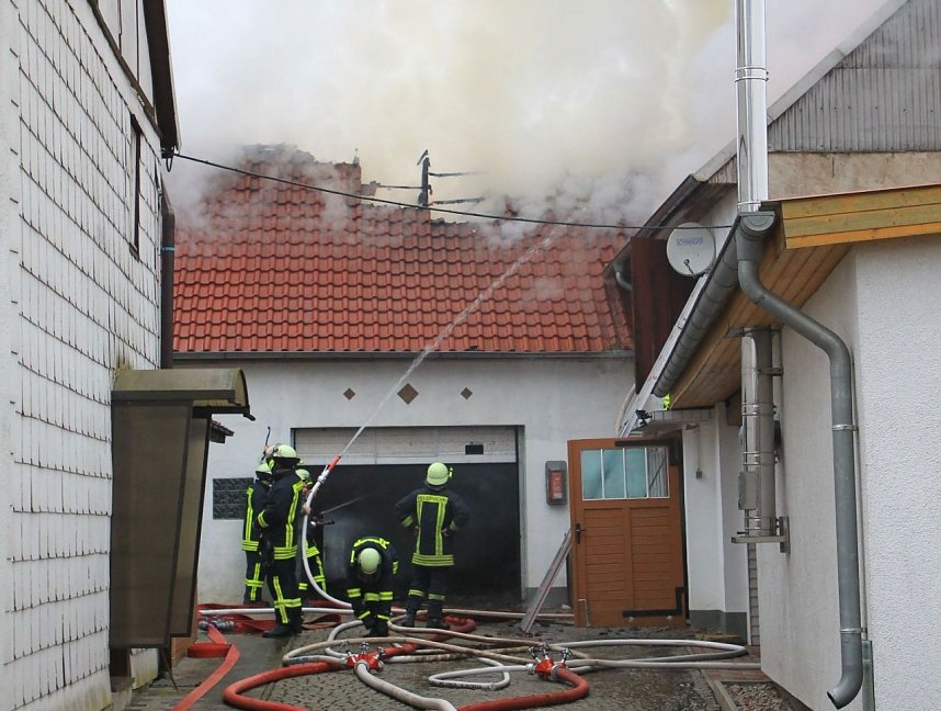 Scheunenbrand in Gro&szlig;berndten