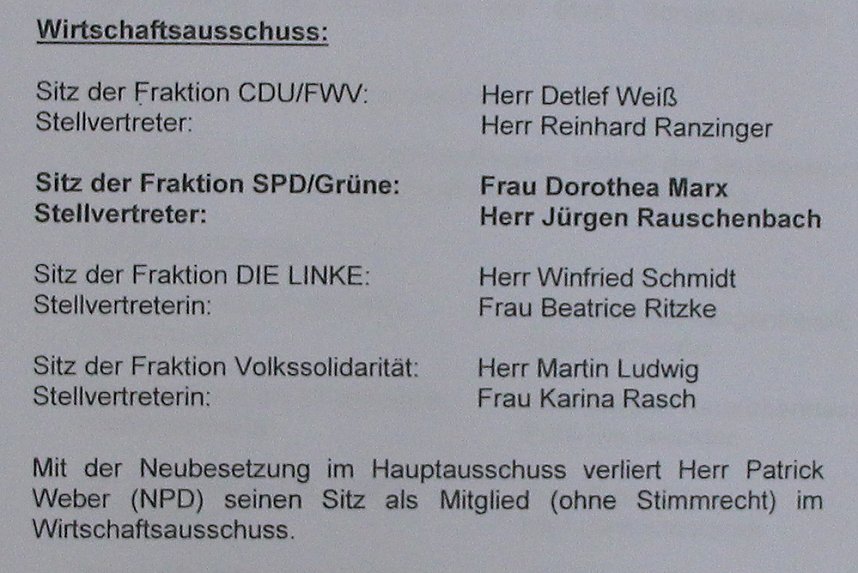 Aussch&uuml;ssen wurden besetzt