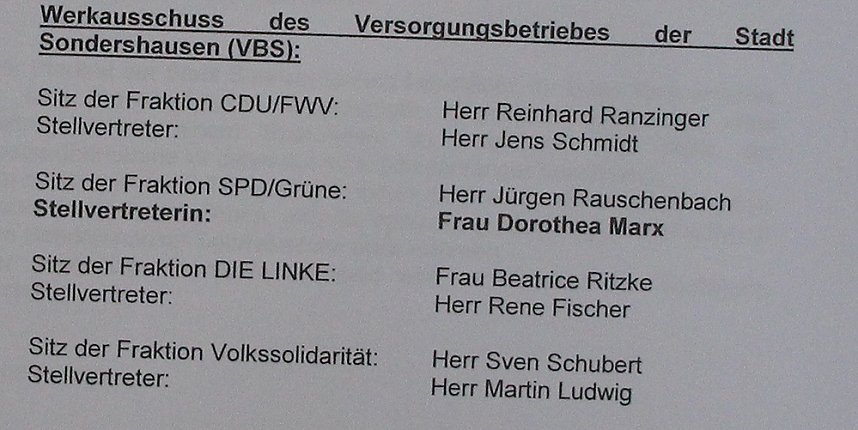 Aussch&uuml;ssen wurden besetzt