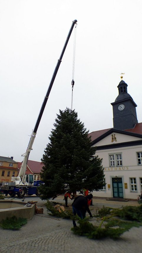 Weihnachtsmarkt in Bad Frankenhausen in Vorbereitung