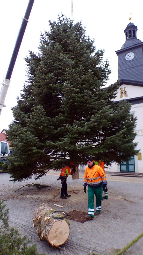 Weihnachtsmarkt in Bad Frankenhausen in Vorbereitung