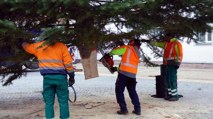 Weihnachtsmarkt in Bad Frankenhausen in Vorbereitung