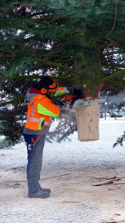 Weihnachtsmarkt in Bad Frankenhausen in Vorbereitung