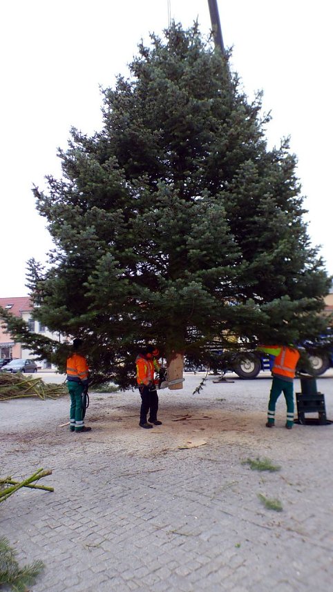 Weihnachtsmarkt in Bad Frankenhausen in Vorbereitung