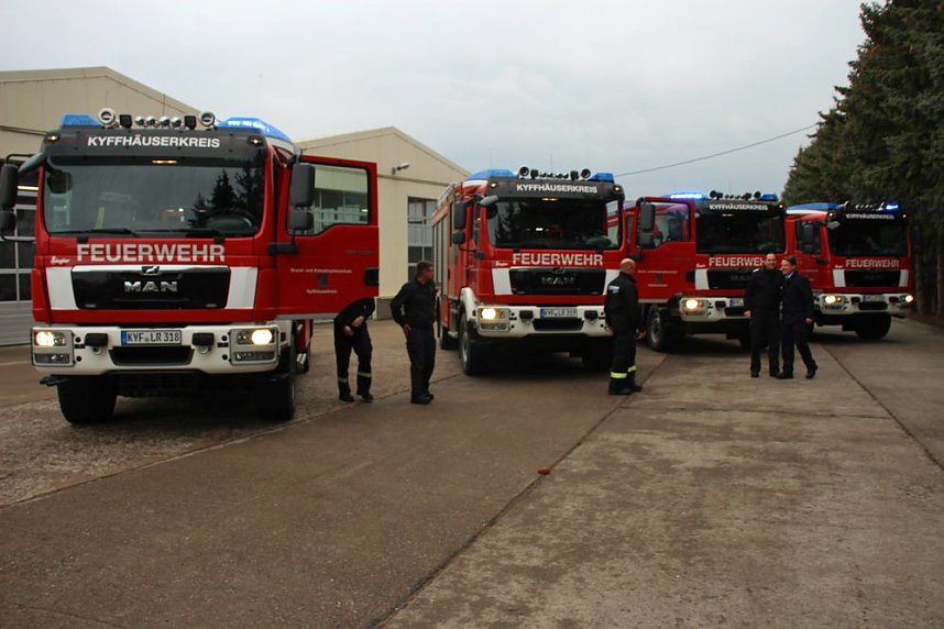 Vier Feuerwehrfahrzeuge f&uuml;r den Kyffh&auml;userkreis