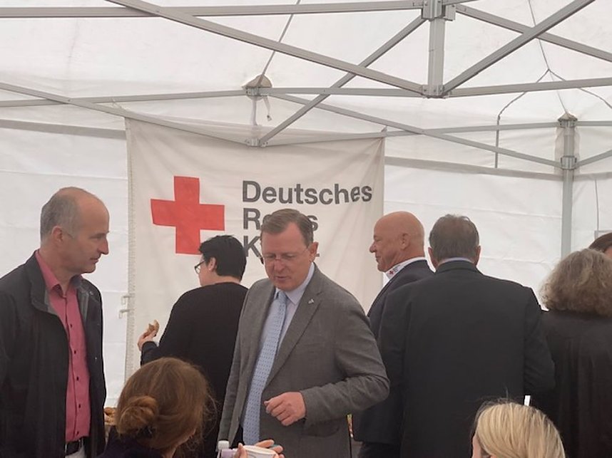 Baustelle der Rettungswache besucht