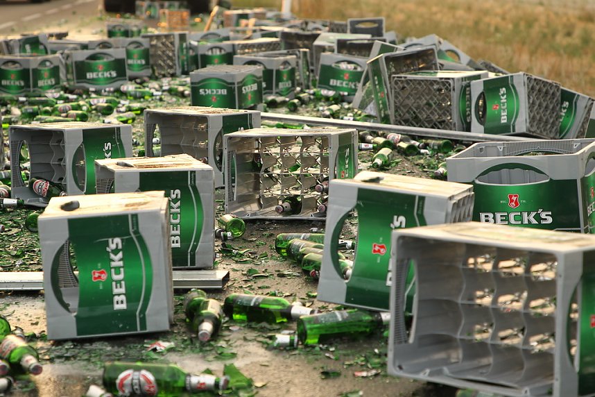 Bierlaster verungl&uuml;ckt