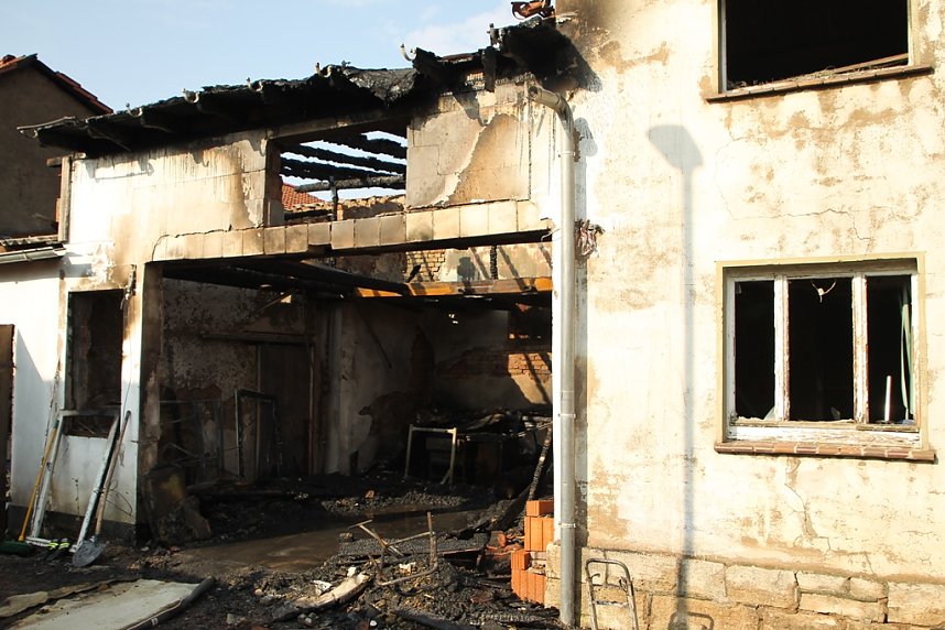 Brand in leerstehendem Geb&auml;ude