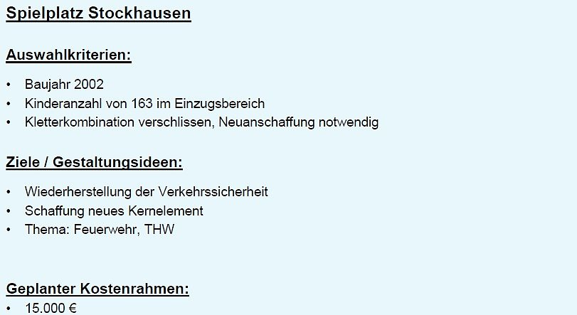 Spielplatzentwicklungskonzept vorgestellt