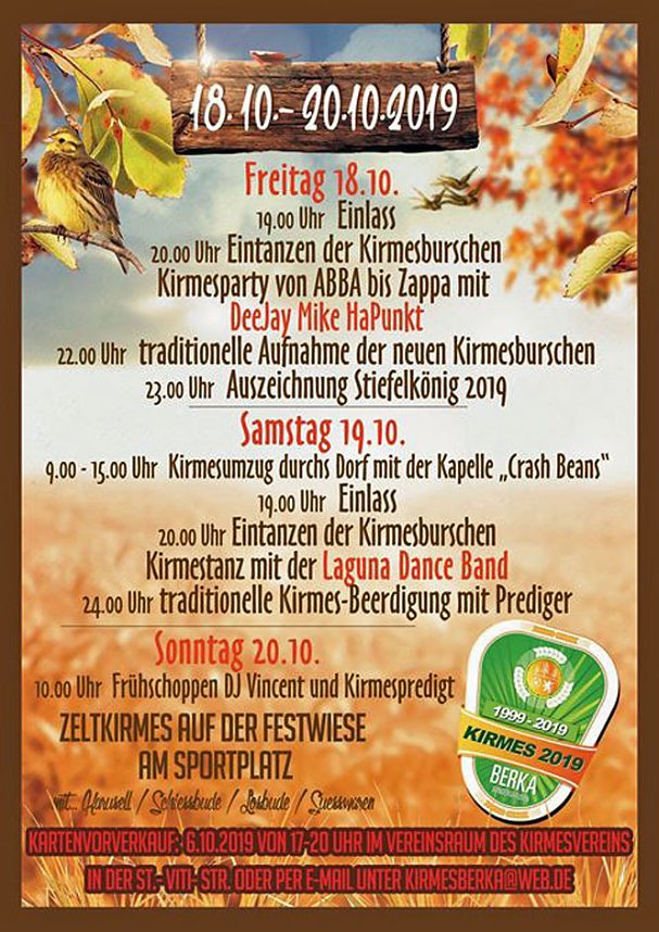 Nicht verpassen - Kirmes in Berka