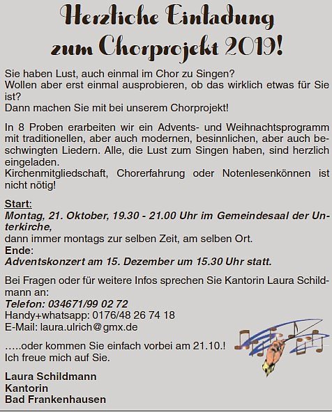 Kulinarische Stadtf&uuml;hrung, Dorf-Disco und Chorprojekt
