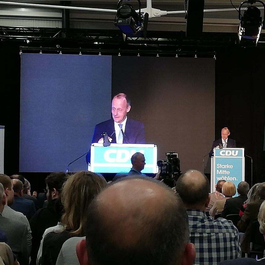 Redefeuerwerk mit Friedrich Merz und Mike Mohring in Nordhausen