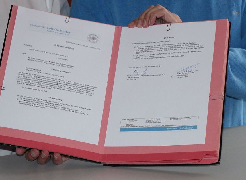 Liszt-Portrait &uuml;bergeben