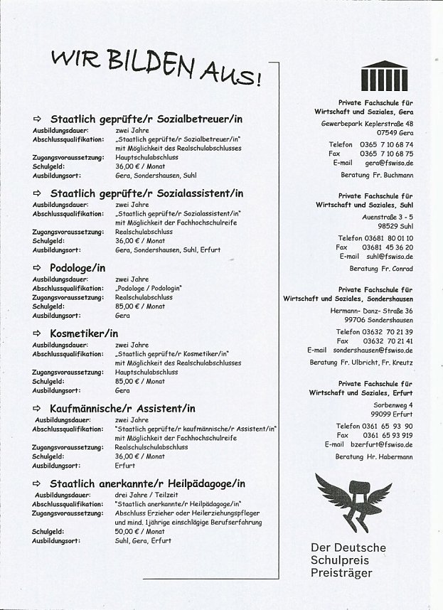 Fachschule pr&auml;sentiert