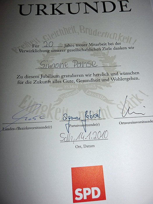 20 Jahre SPD Altkreis Sondershausen