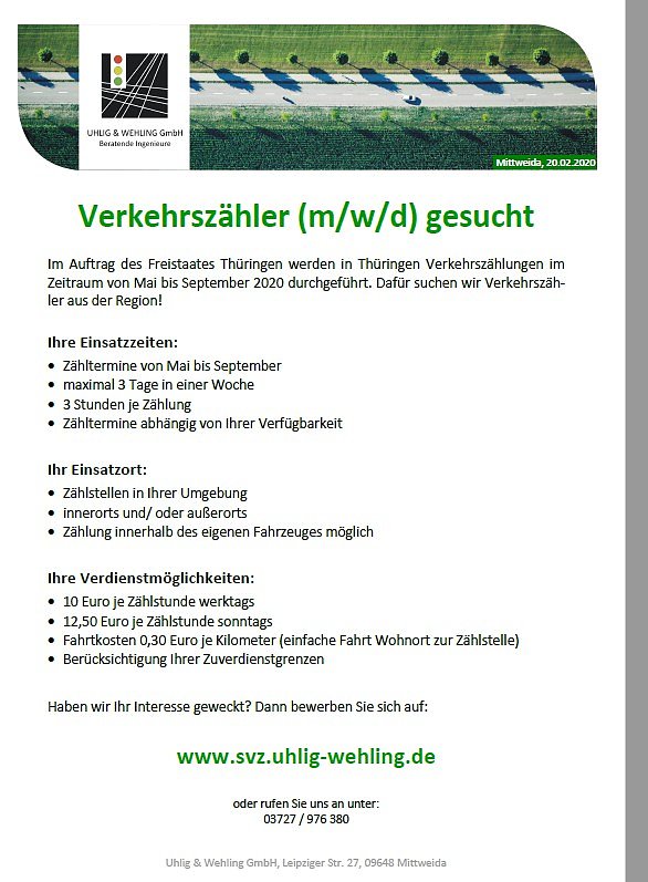 Stra&szlig;enverkehrsz&auml;hlung 2020