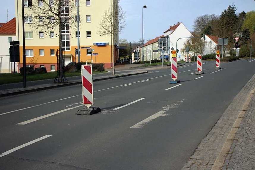 Weitere Stra&szlig;ensperre in Sondershausen