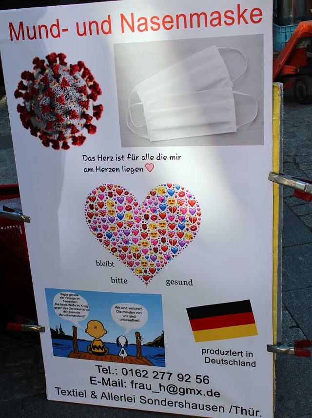 Wochenmarkt jetzt auch mit Maskenverkauf