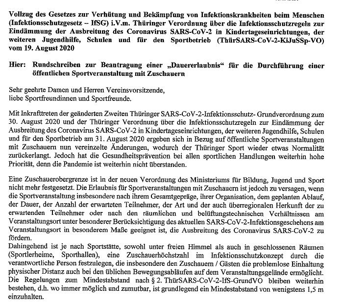 Beantragung Dauererlaubnis f&uuml;r Sportveranstaltungen