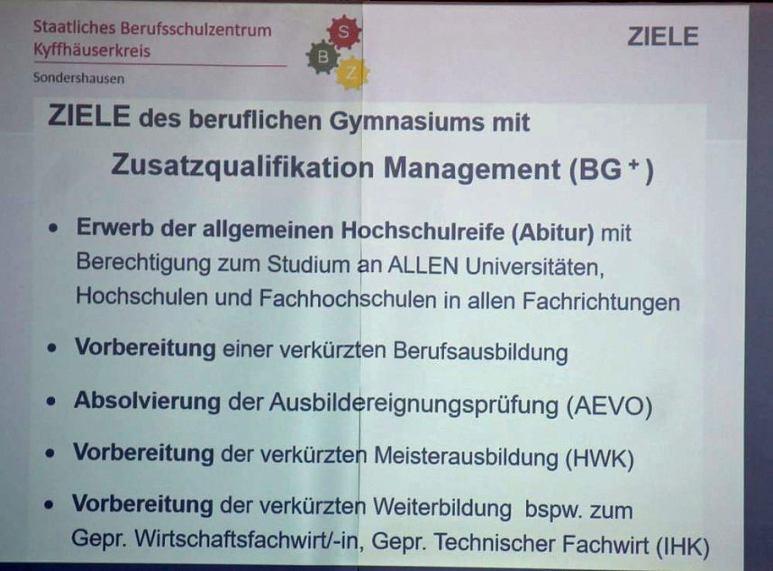 Auftaktveranstaltung f&uuml;r das Berufliche Gymnasium+