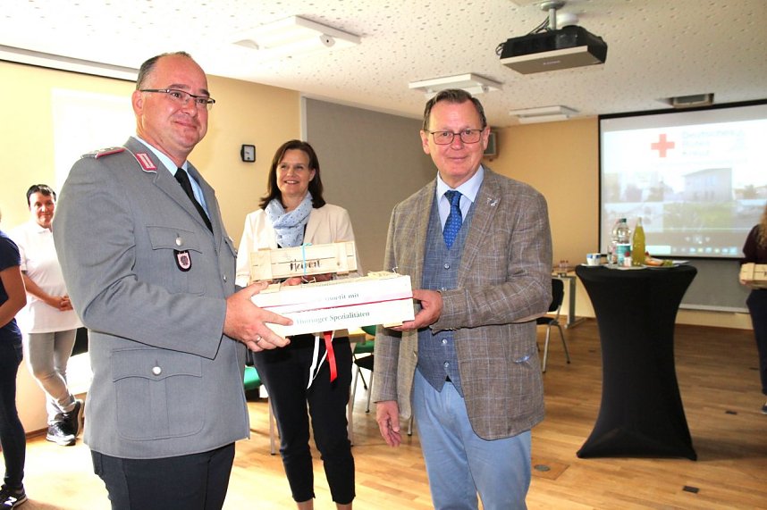 Besuch von Ministerpr&auml;sident Ramelow im DRK Kyffh&auml;userkreisverband in Sondershausen