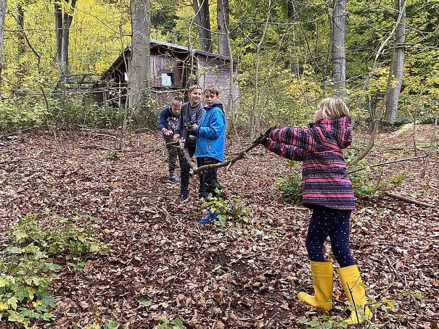 Arbeitseinsatz im Affenwald