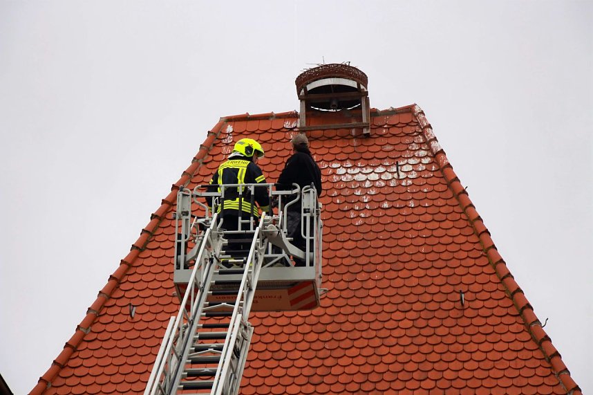 Bauarbeiten am Ringelebener Storchennest