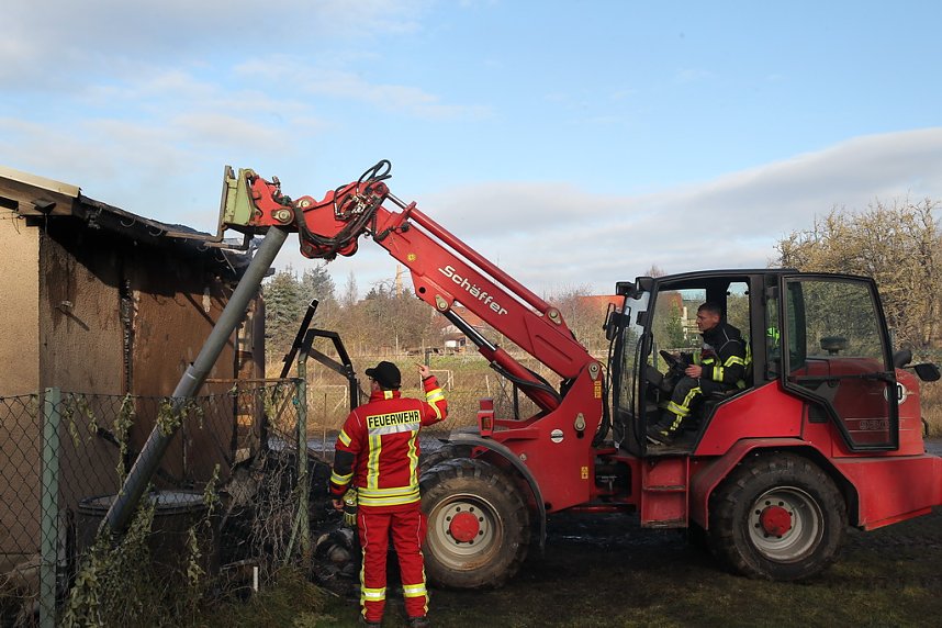 Gartenlauben brannten