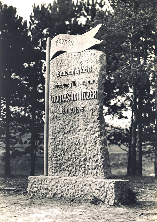 Gedenkstein erinnert an Thomas M&uuml;ntzer