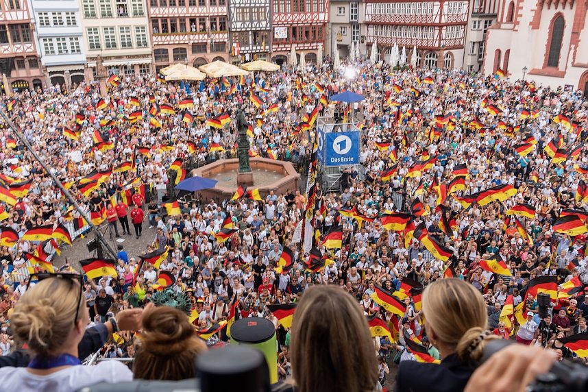 Empfang der Nationalmannschaft in Frankfurt