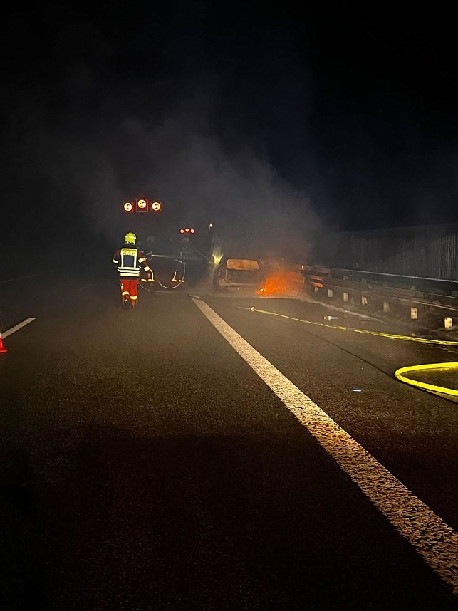 Brand auf der Autobahn 