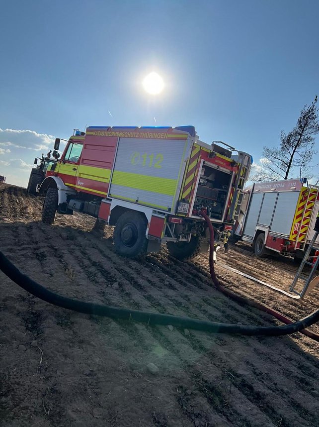 Brand eines Feldes bei Reinsdrof
