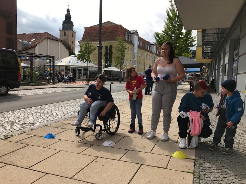 Boccia-Stand zum Weinfest in September in Sondershausen