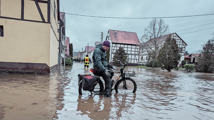 Wassermassen in Windehausen, Dezember 2023