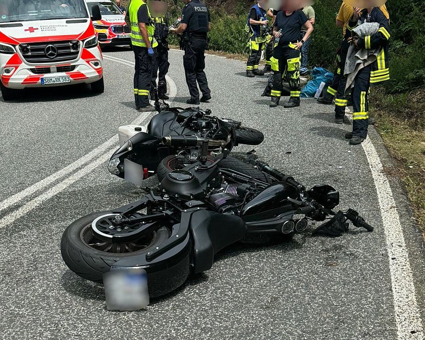 Bikerunfall am Kyffh&auml;user
