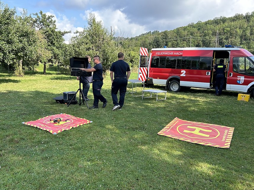 Feuerwehr-Drohnen-Einsatz im Kyffh&auml;userland bei einer &Uuml;bung