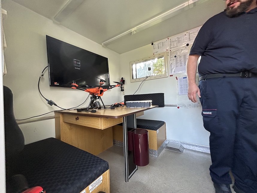 Feuerwehr-Drohnen-Einsatz im Kyffh&auml;userland bei einer &Uuml;bung