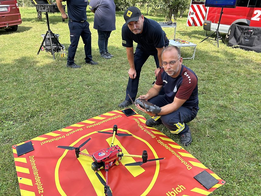 Feuerwehr-Drohnen-Einsatz im Kyffh&auml;userland bei einer &Uuml;bung