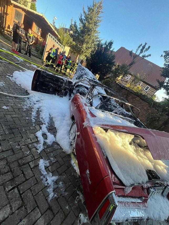 Ausgebranntes Auto in Gorsleben