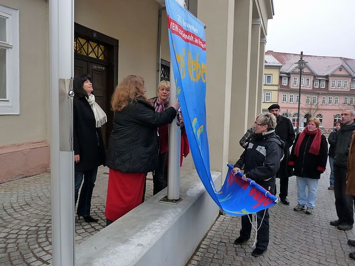 Fahnenaktion in Sondershausen