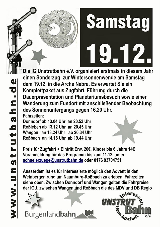 Bild: Mit der Bahn zur Wintersonenwende